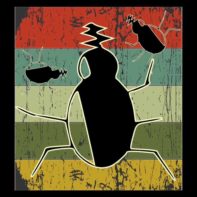 Vintage bugs sunset design