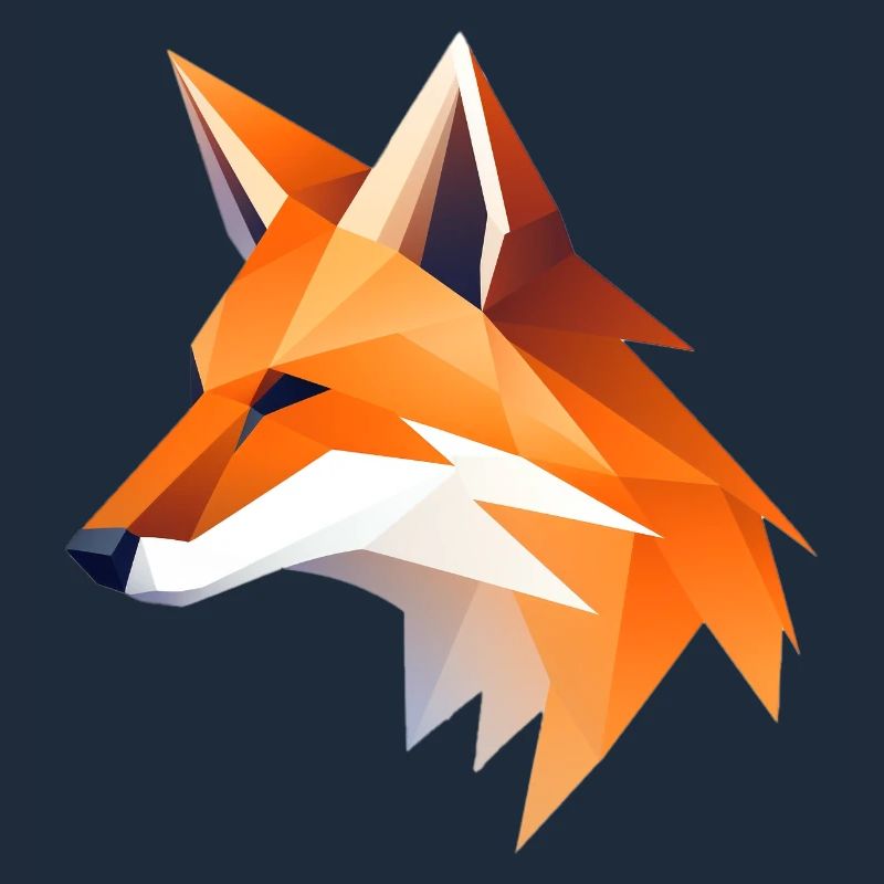 Fox Head Low Poly Logo Design