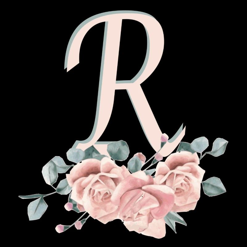 Lettre R avec des fleurs