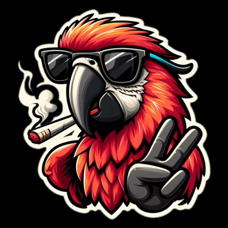 Cooler Papagei mit Sonnenbrille