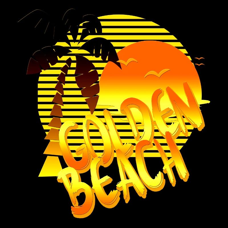 golden beach sun palm
