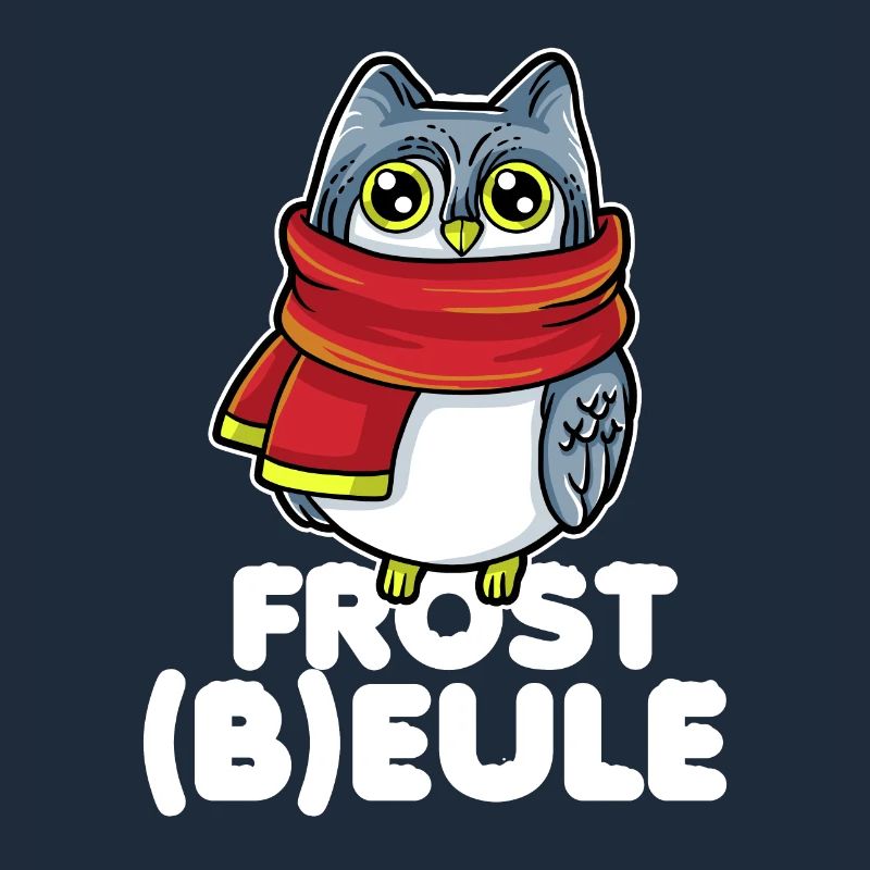 Frostbeule - Eule mit Schal und Mütze
