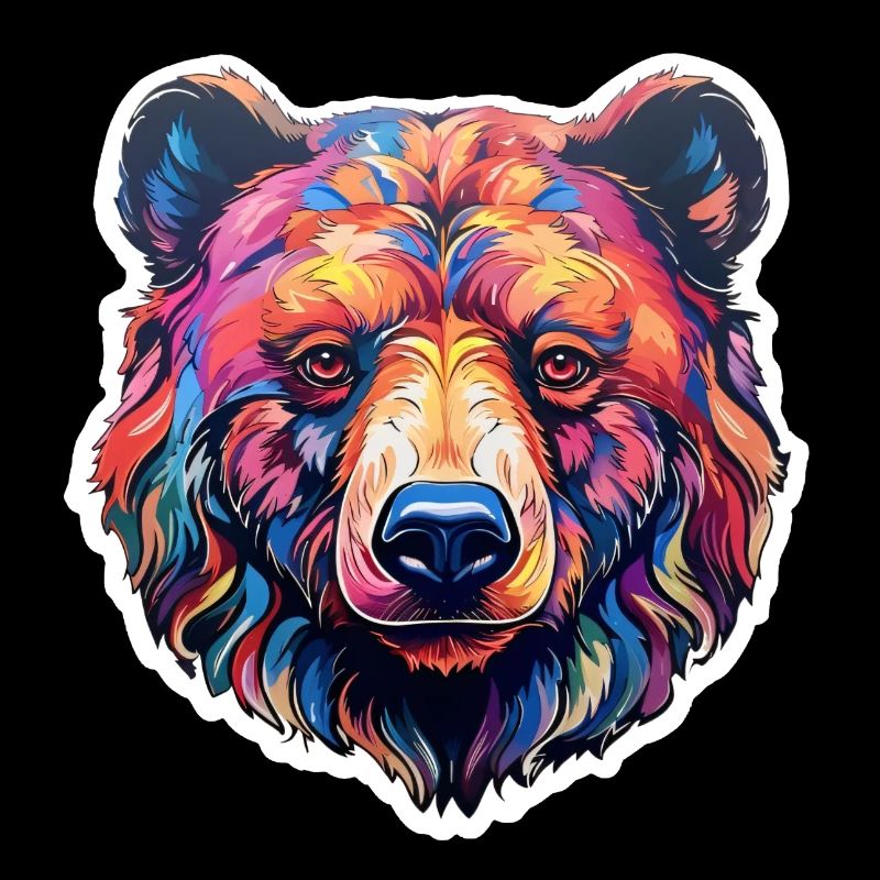 Bear psychedelic and colorful