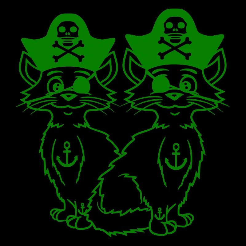 2 Pirate Cats Sabre Buccaneer Eye Patch Team