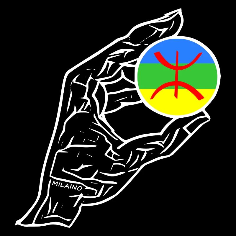 Drapeau de la main Amazigh