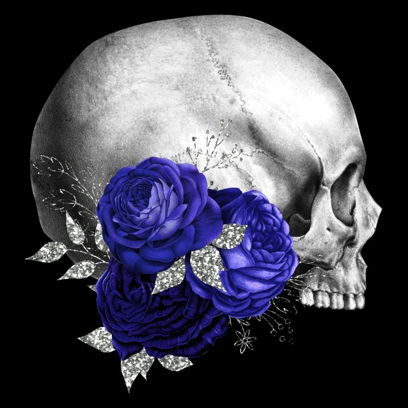 Nuit fleurs gothique goth crâne mort crâne punk