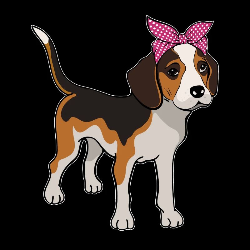 Beagle mit Schleife Beaglebesitzer Geschenk