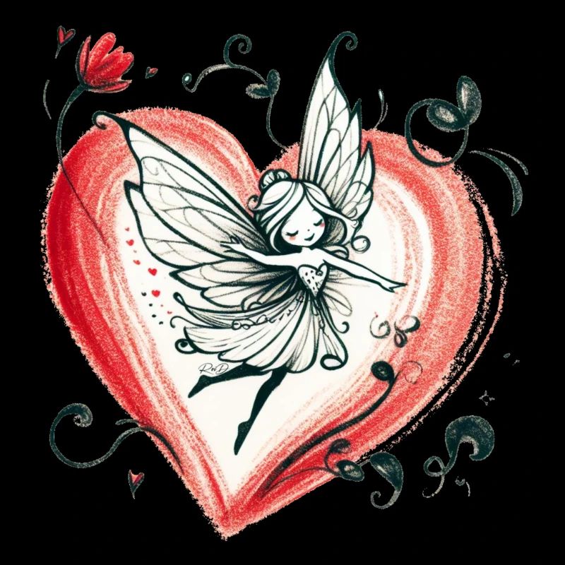 Coeur de dessin de fée