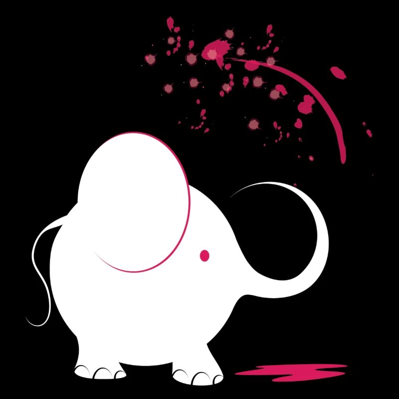 Weißer Elefant mit rosa Farbe