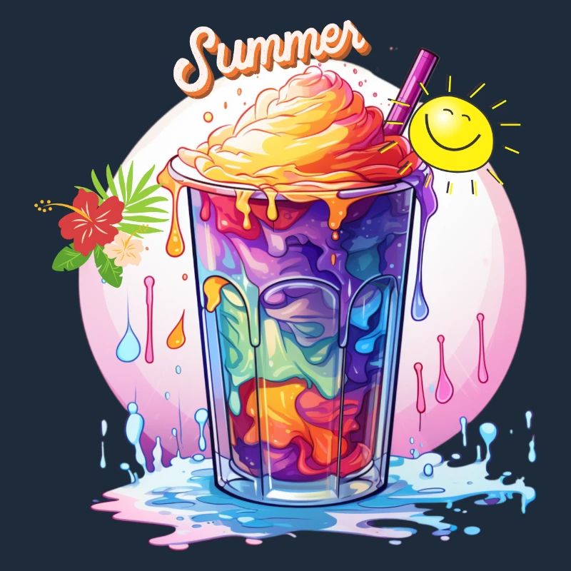 Slush Eis Regenbogen Farben Sommer Spaß Urlaub