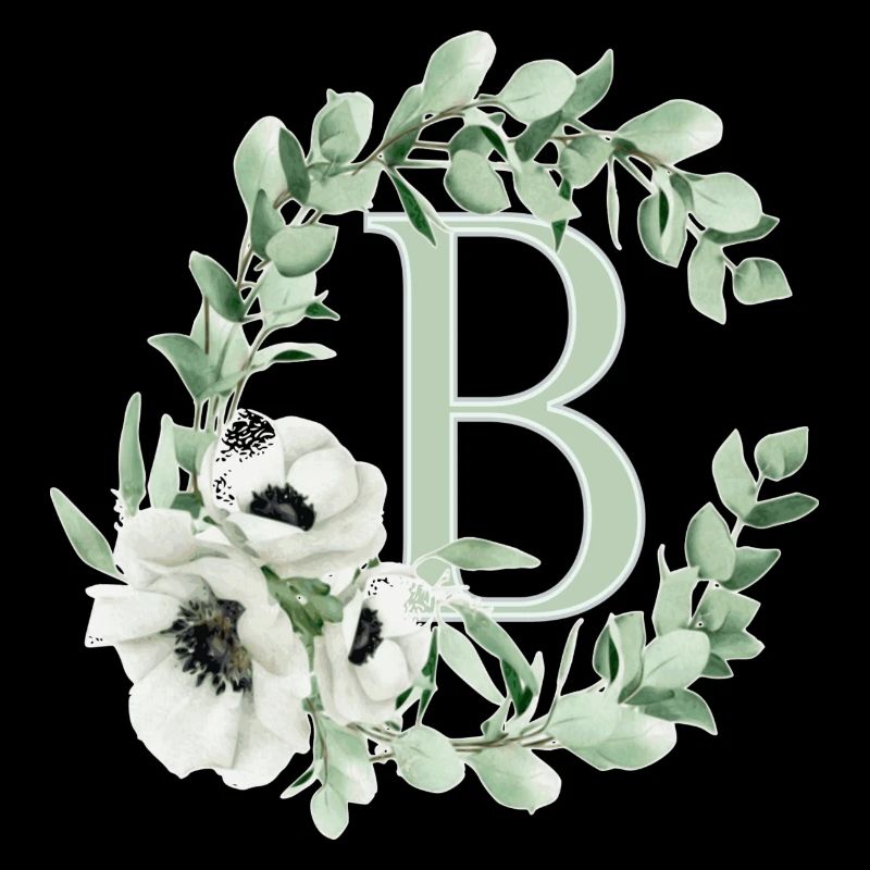 Lettre B avec des fleurs