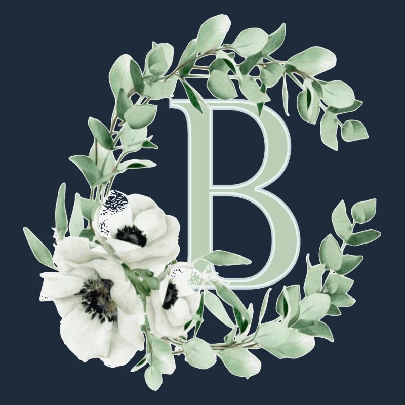 Lettre B avec des fleurs