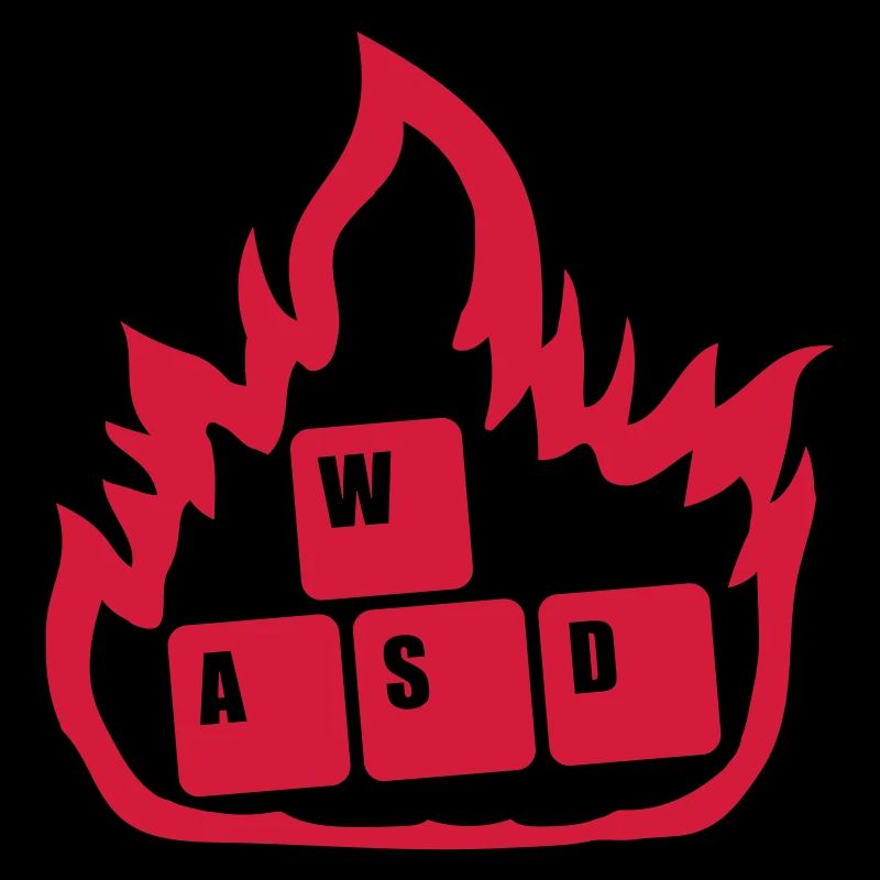 Flammen Nerd Computer WASD