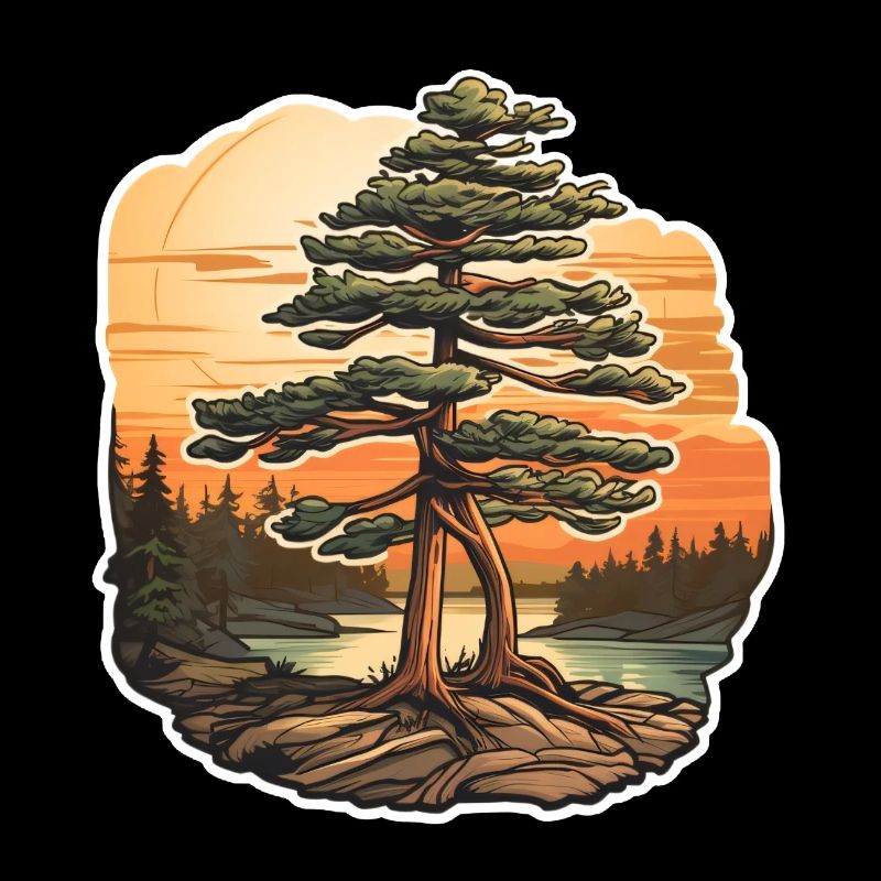 Pine tree at dusk