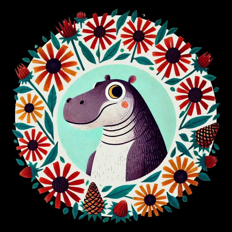 Hippopotame rétro