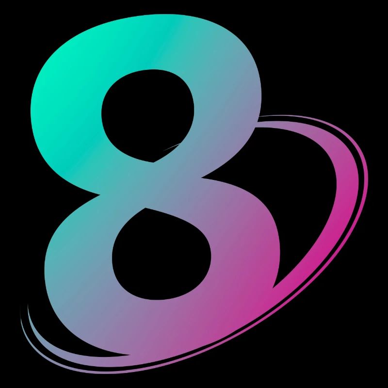 Numéro 8 multicolore