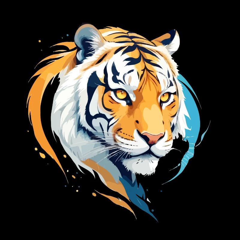 Tiger Vektor Kunst mit lebendigen Farben Illustration