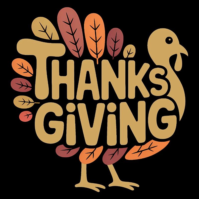 Dinde de Thanksgiving - Logo de bande dessinée vintage cool