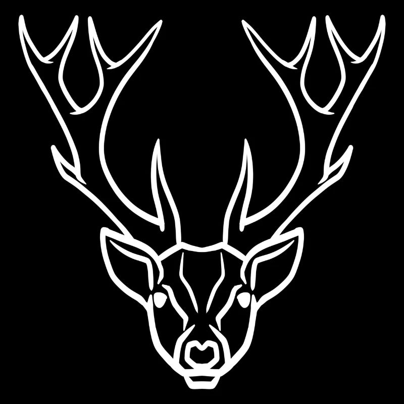 Symbole de tête de cerf blanc