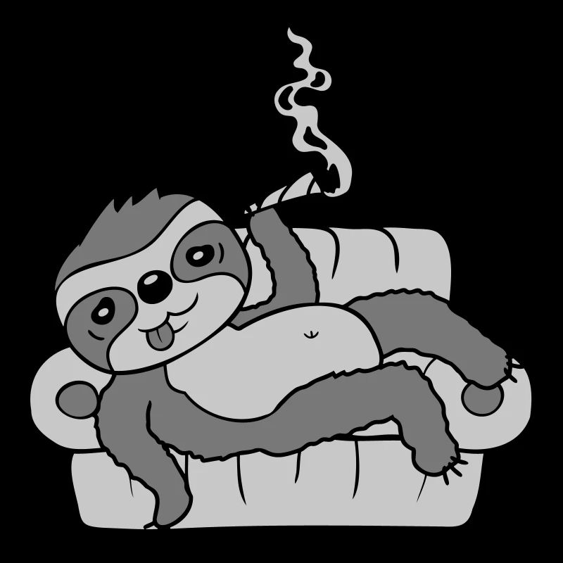 Smoking sofa sloth chills