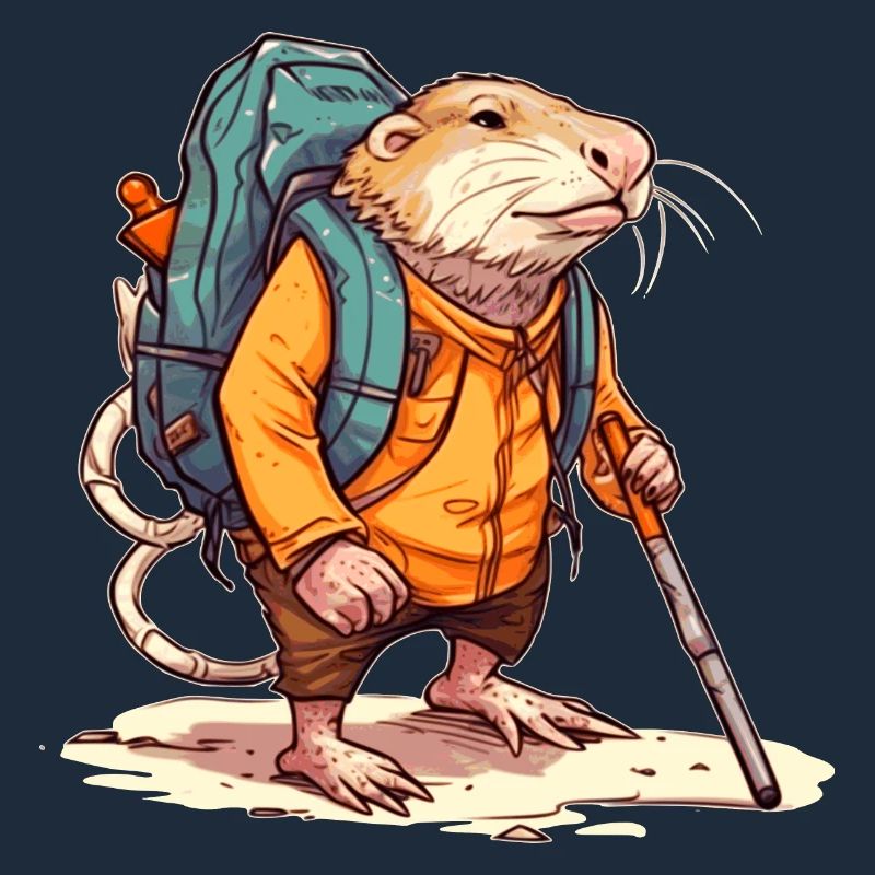 Mole rat equipped like a pro hiker
