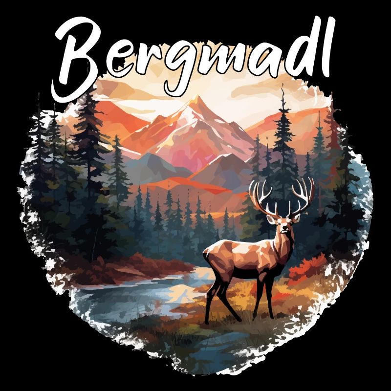 Hirsch Bergmadl Hirsch Geschenk Dorffest Wandern