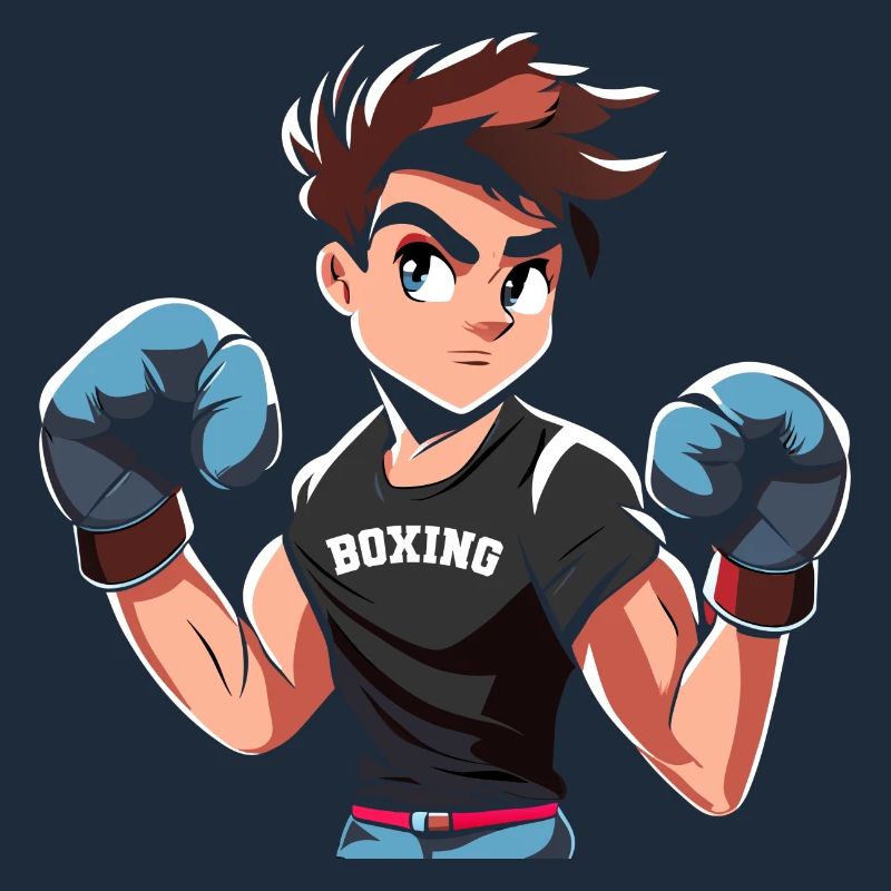 Conception de boxe adolescente avec des gants de boxe