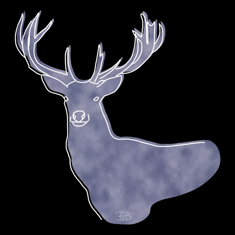 « Deer », Boho Line Art Design, Série « Woods »