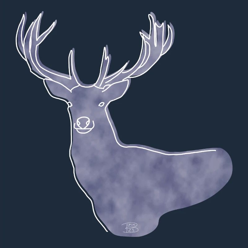 "Deer", Boho Line Art Design, Series "Woods"