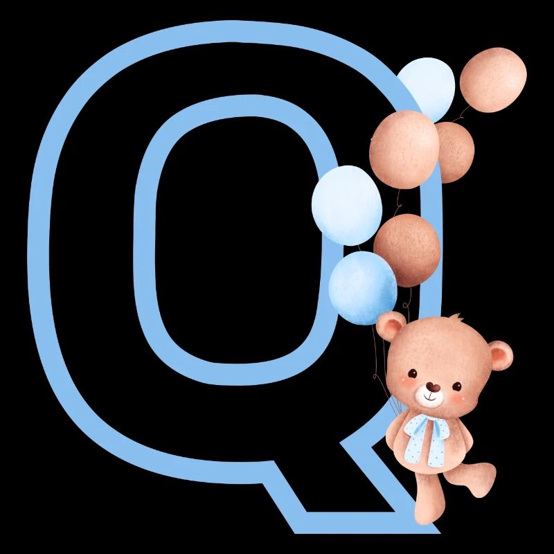 Blue Letter Q Bear