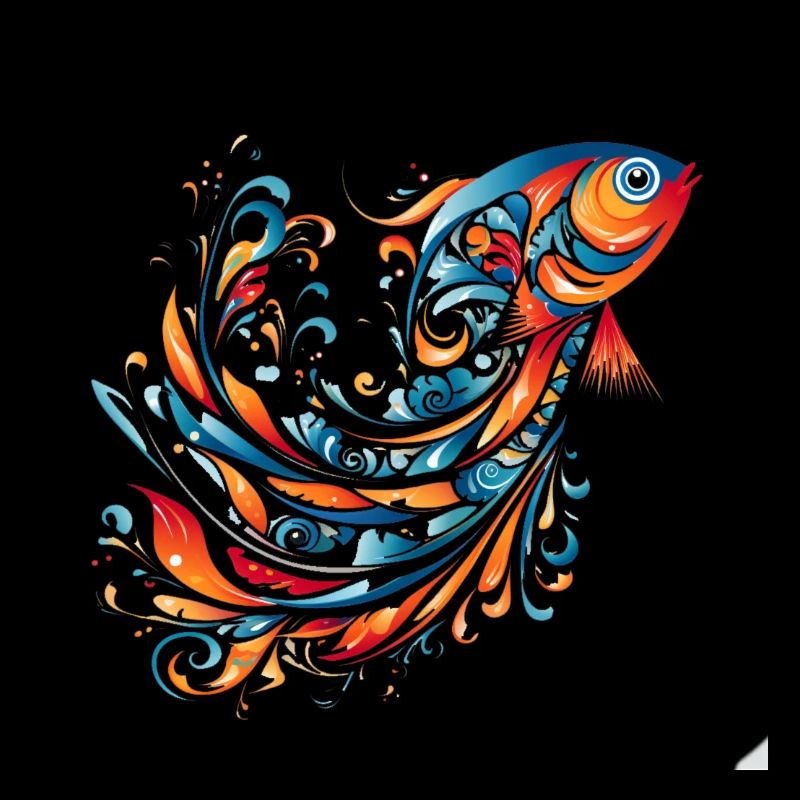 Abstract fish motif for summer ocean flair