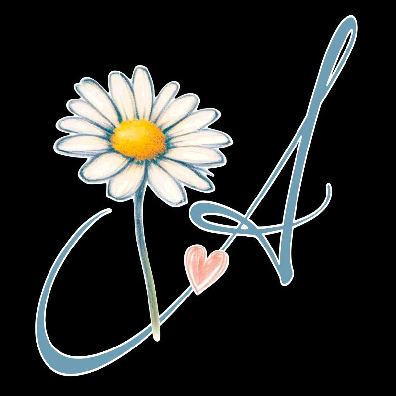 Buchstabe A Gänseblümchen Herz