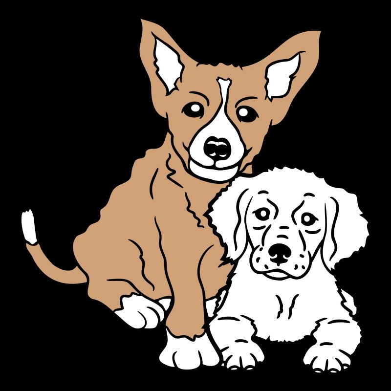 2 chiens équipe deux amis équipage heureux frères