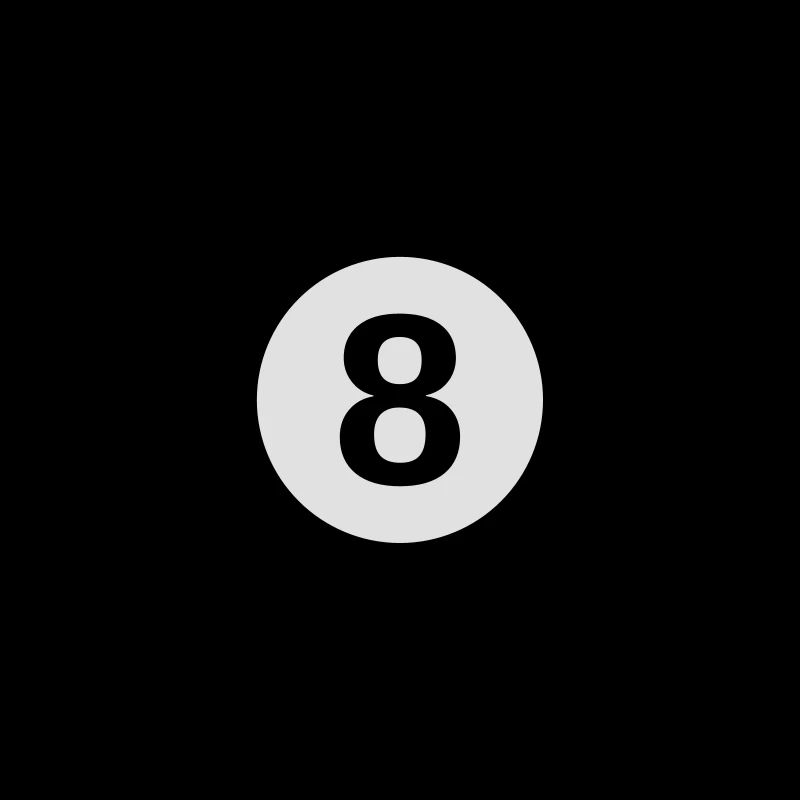 boule de billard noire avec le numéro 8