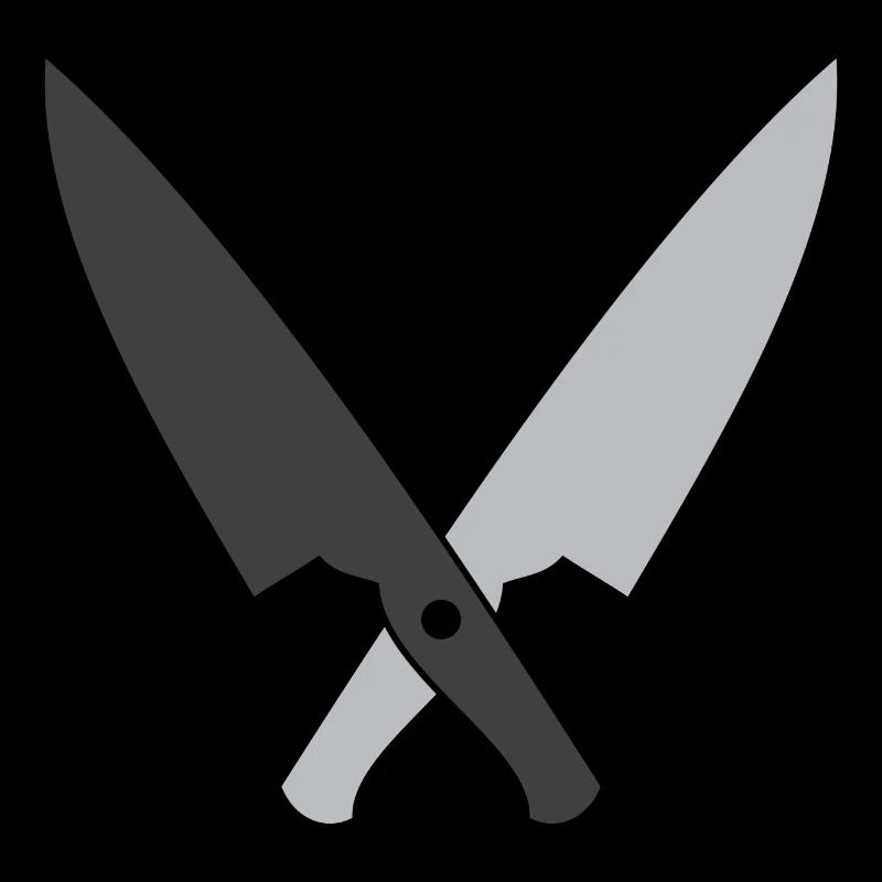 Crossed chefs knives