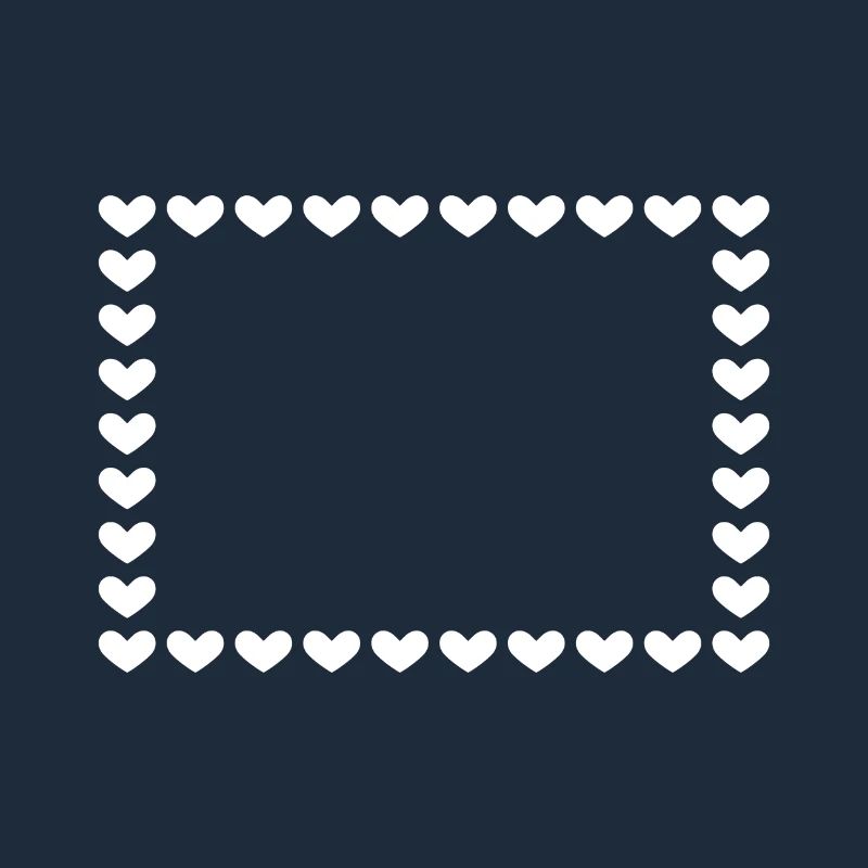 Rectangle frame heart customizable white