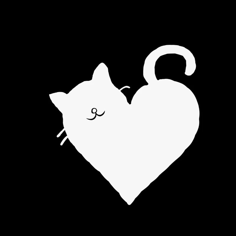 Cadeau chat amour coeur meow chat chat maman blanc