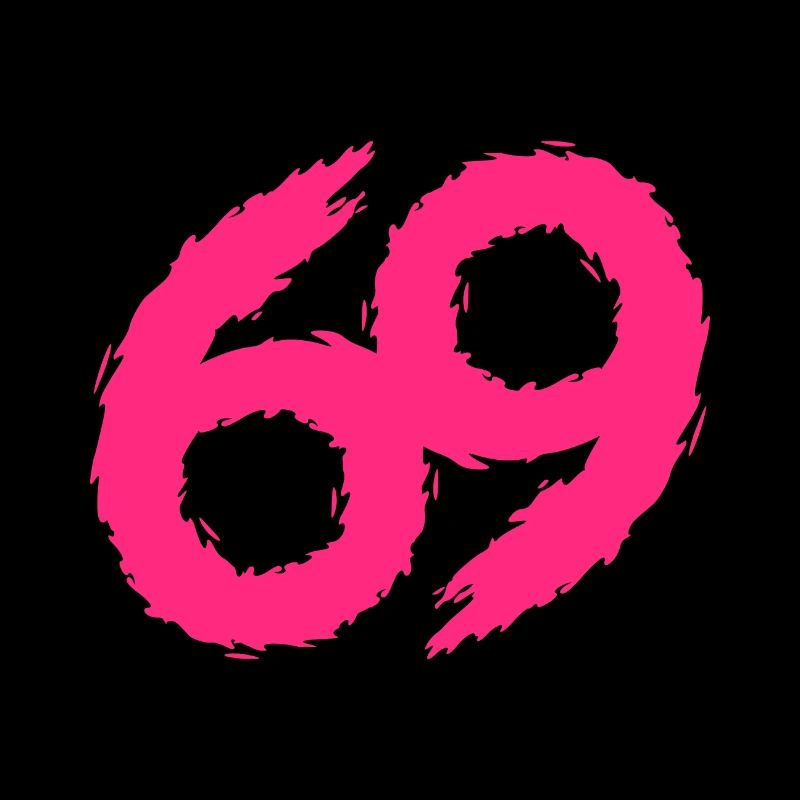 69 numéro icône rose
