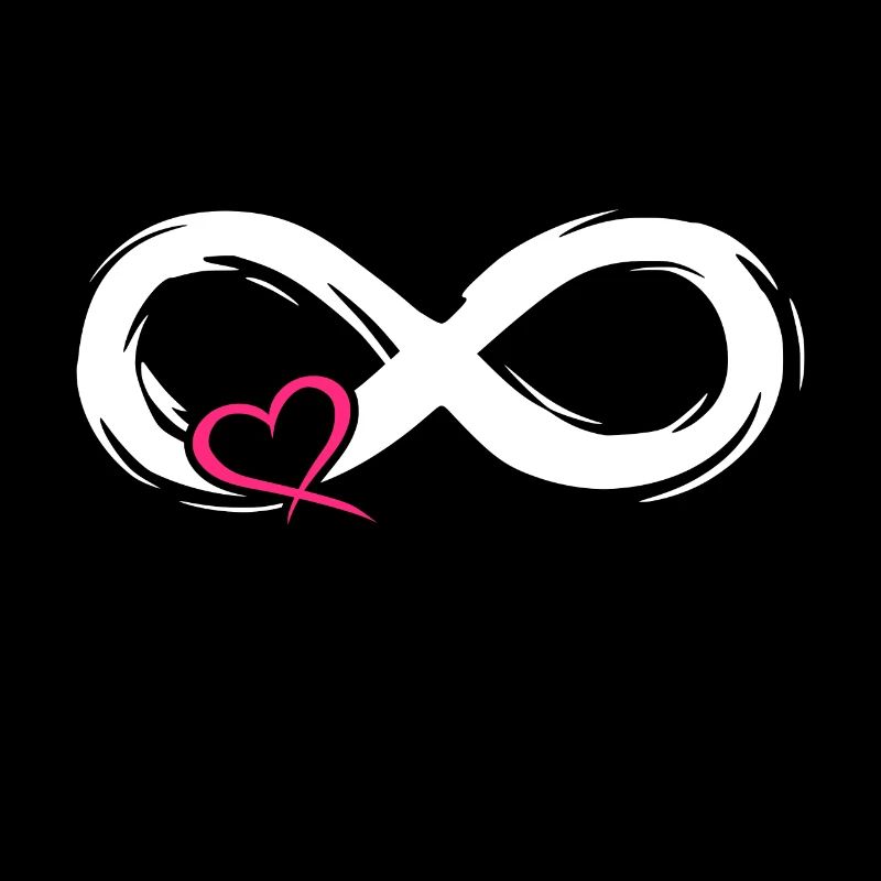 Infinity love symbol with heart