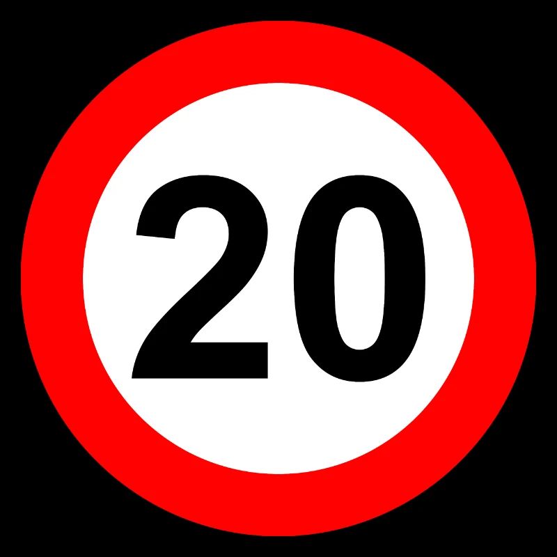 Panneau routier limite de vitesse 20