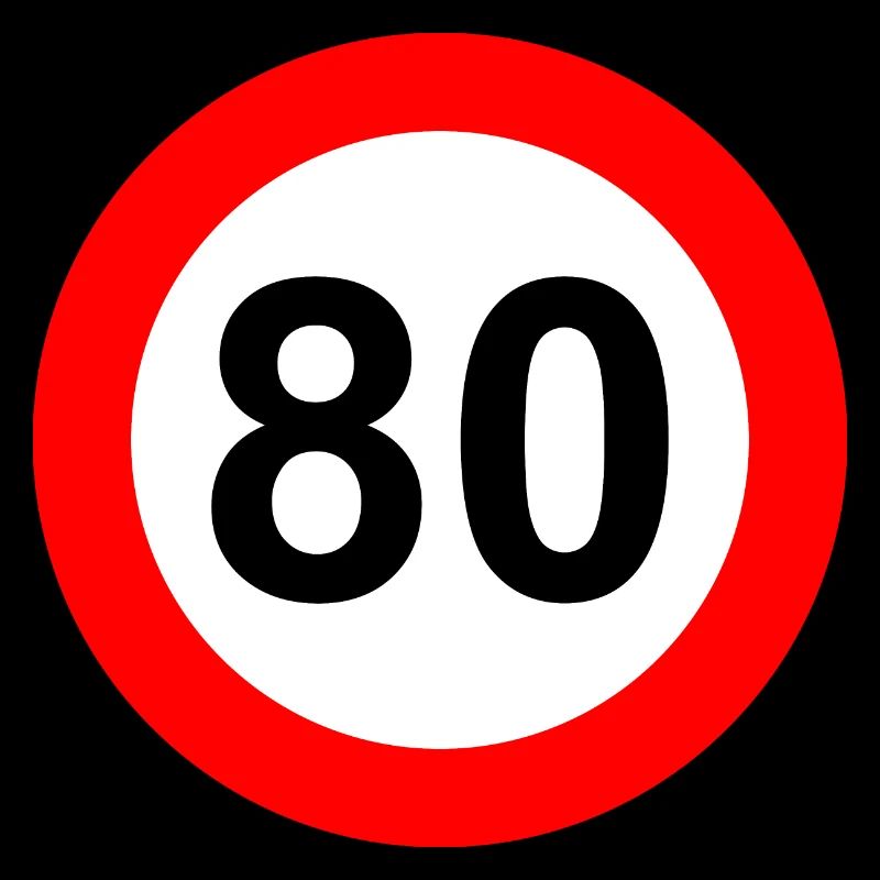 Panneau routier limite de vitesse 80