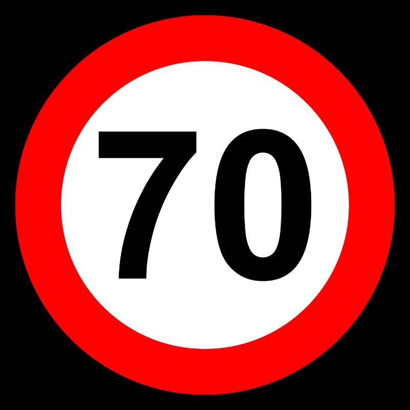 Road sign speed limit 70