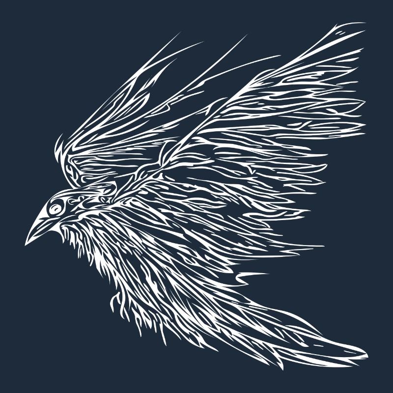 Flying raven