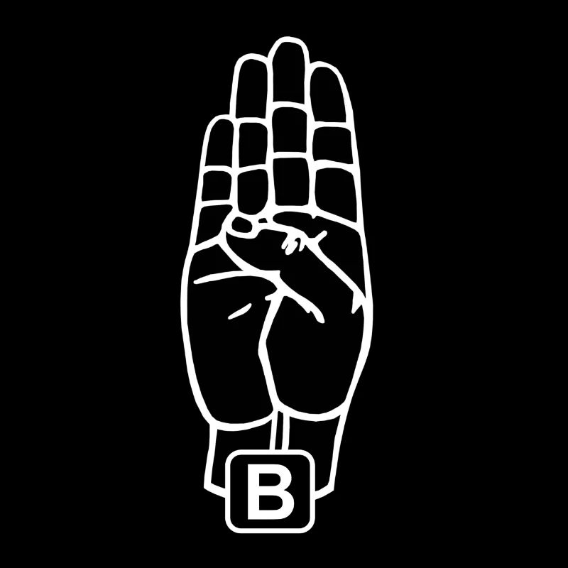 USA Sign Language Letter B.