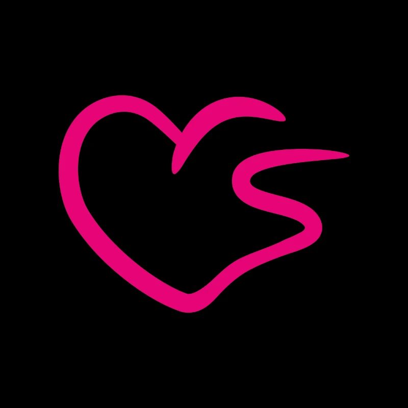 Coeur lettre S lettre initiale rose