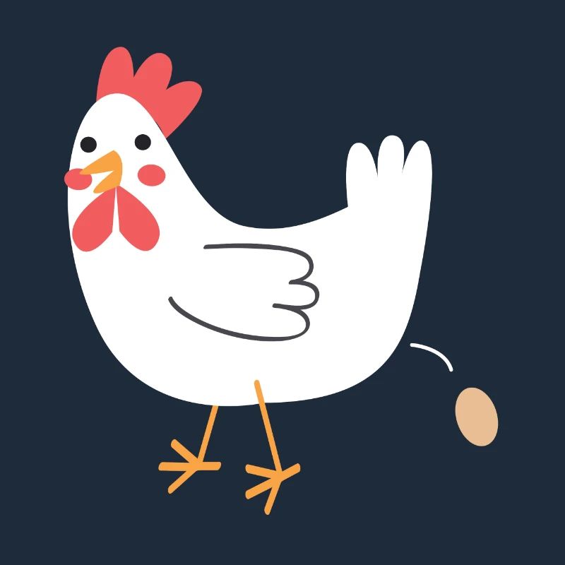Poulet caca un œuf!