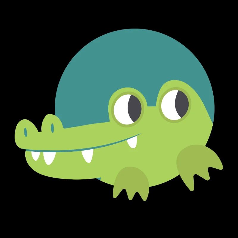 Cute Green crocodile in a circle
