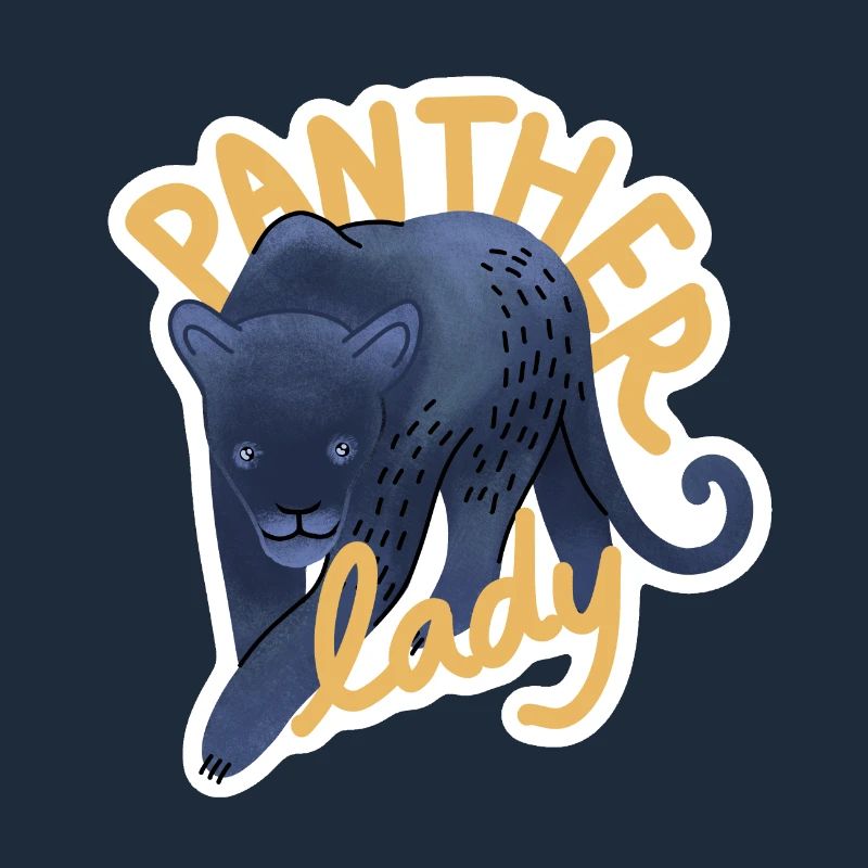 Hand drawn black Panther Lady