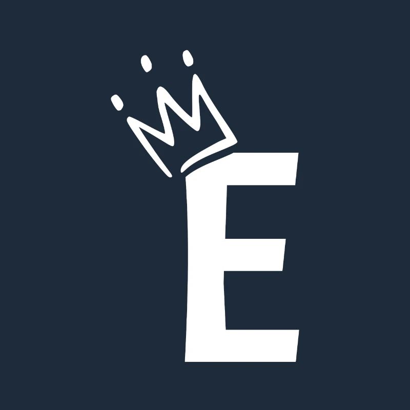 Lettre E avec couronne