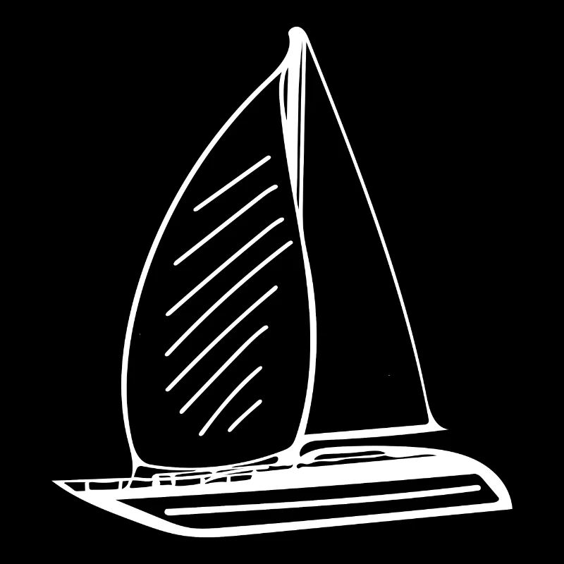 Sporty sailboat with sails